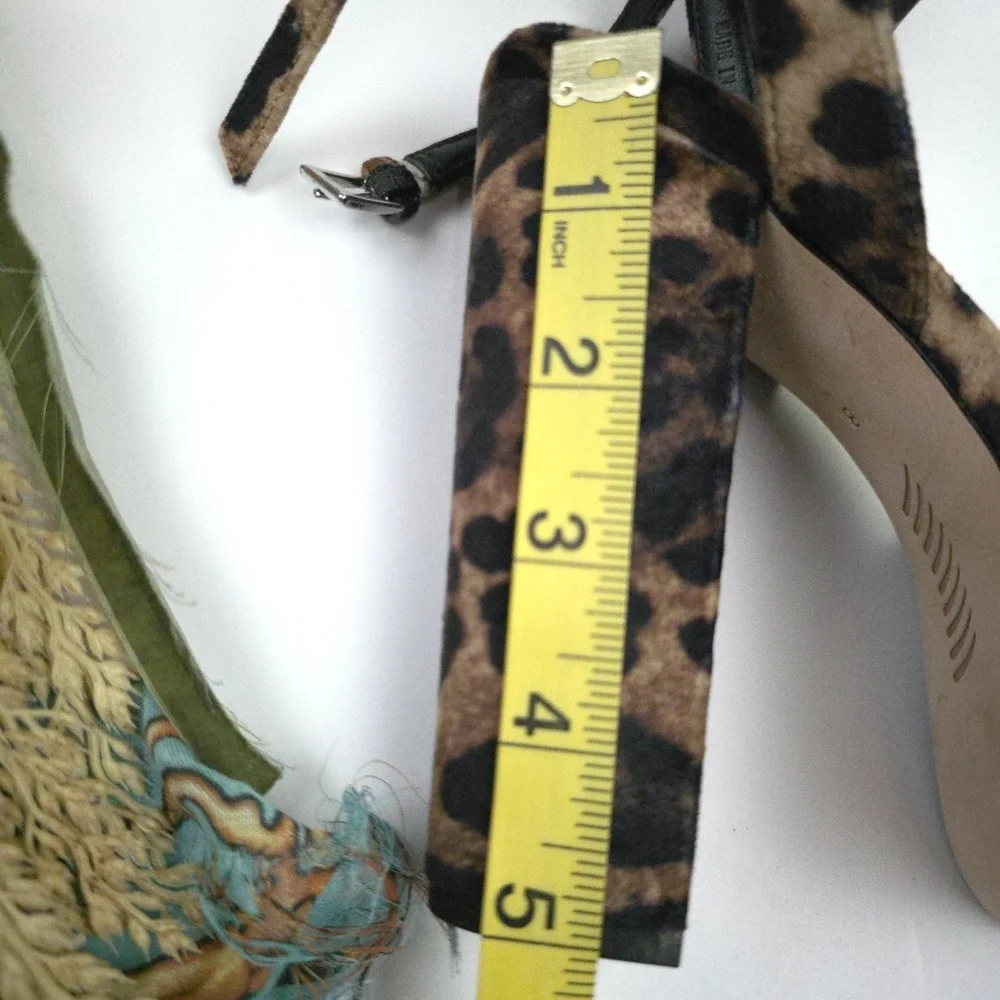 PAIGE Leopard Print Knot Front Platform Sandals - Brown Sz 8m - Picture 10 of 10